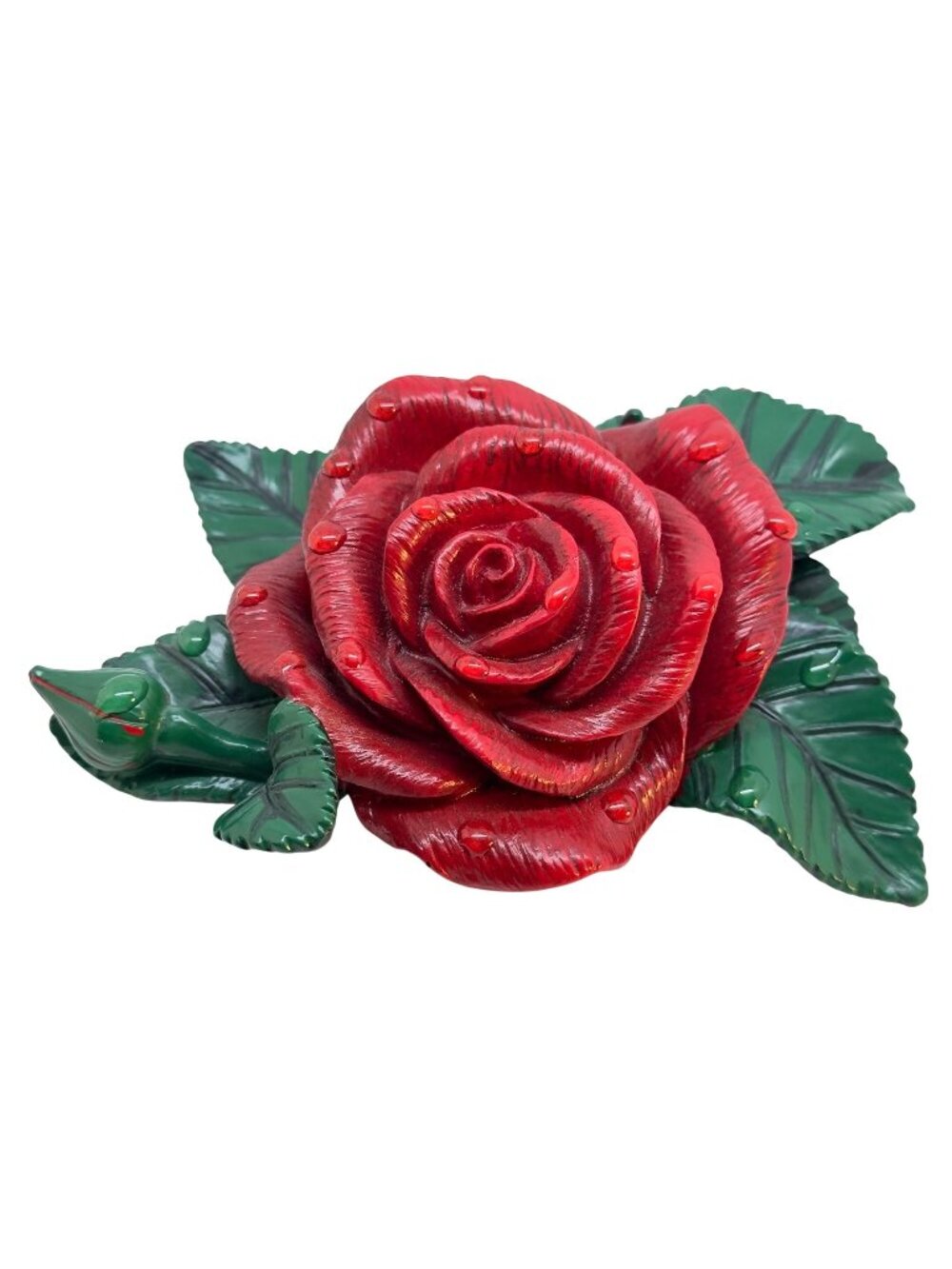 Batesville Casket Adornment 2006 LifeSymbols Red Rose Hand-Painted Resin 5.5"